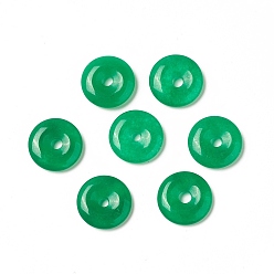 Malayo Jade Colgantes teñidos de jade natural de Malasia, donut/dije de disco pi, 15x3.5~4 mm, agujero: 2.5~3 mm