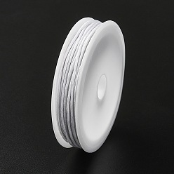 Белый 6.8m вощеные хлопковые шнуры, многослойный круглый шнур, макраме ремесленная нить для изготовления ювелирных изделий, белые, 1 мм, около 7.44 ярдов (6.8 м) / рулон