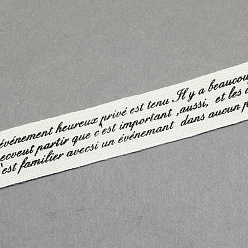 Noir Mots de ruban de coton imprimé, ruban personnalisé, noir, 5/8 pouce (15 mm), environ 20 yards / rouleau (18.28 m / rouleau)