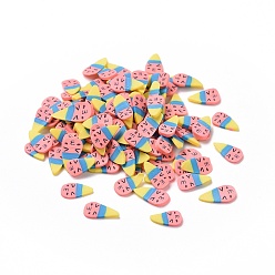 Colorful Handmade Polymer Clay Cabochons, Tumbler Toy, Colorful, 8x4.5~5x0.8~1mm, about 25000pcs/1000g