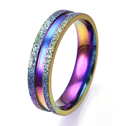 Rainbow Color 201 рифленое кольцо из нержавеющей стали для мужчин и женщин, Радуга цветов, размер США 12 3/4 (22 мм), широк: 6 мм
