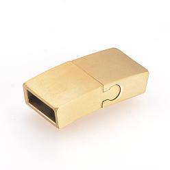 Золотой Магнитные застежки, нержавеющая сталь 304, матовый стиль, прямоугольные, золотые, 22x10x5 мм, отверстие : 3x8 мм