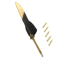 Noir Stylo trempé plume, avec pointe de stylo en alliage et pointes de rechange, pour la journée des professeurs, noir, 285x45mm