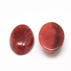 Dark Red Dyed Natural White Jade Cabochons, Oval, 18x13x6mm