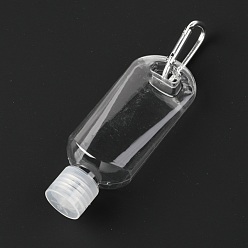 Clear 50ml Portable PETG Travel Bottles with Keychain, Leakproof Squeeze Bottles with Flip Caps, Clear, 14.5cm, Capacity: 50ml(1.69fl. oz)