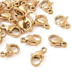 Golden 304 Stainless Steel Lobster Claw Clasps, Golden, 10x7x3mm, Hole: 1.2mm