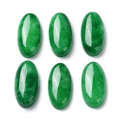 Green Natural Malaysia Jade Cabochons, Dyed, Oval, Green, 30x15x6mm