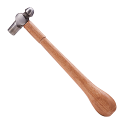 Stainless Steel Color Carbon Steel Hammers, with Wood Handle, Stainless Steel Color, 25x6.3cm