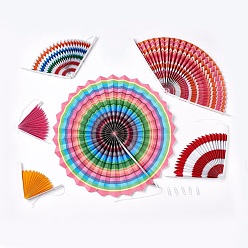 (52) Непрозрачная лаванда Красочные колесо папиросной бумаги вентилятор ремесло, на день рождения свадебные украшения, разноцветные, 18~40 см, 6шт / комплект
