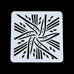Blanc Pochoir de silhouette de peinture creuse en plastique pour animaux de compagnie à motif de fleurs, gabarit de dessin bricolage pochoirs graffiti, blanc, 13x13 cm