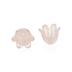 Trigo Tapas de perlas de acrílico de gelatina de imitación de pétalos, color de ab chapado, flor, trigo, 6 mm, agujero: 11.5x10.5x8.5 mm, Sobre 1.4 unidades / 2100 g