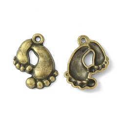 Antique Bronze Tibetan Style Alloy Pendants, Cadmium Free & Lead Free, Foot, Antique Bronze, 20x17x3mm, Hole: 1.5mm