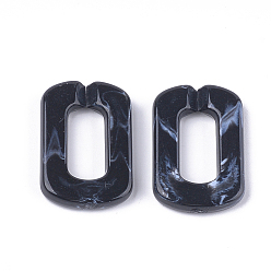 Black Acrylic Linking Rings, Quick Link Connectors, For Jewelry Chains Making, Imitation Gemstone Style, Oval, Black, 30.5x20x5mm, Hole: 17.5x8mm, about: 220pcs/500g