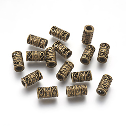 Antique Bronze Tibetan Style Alloy Beads, Column, Cadmium Free & Lead Free, Antique Bronze, 12x6mm, Hole: 3.5mm