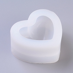 White Silicone Molds, Resin Casting Molds, For UV Resin, Epoxy Resin Jewelry Making, Heart, White, 75x80x40mm
