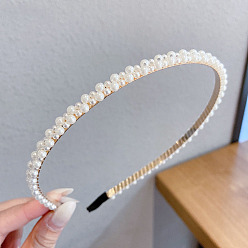 White Plastic Imitation Pearls Hair Bands, Bridal Hair Bands Party Wedding Hair Accessories for Women Girls, White, 140mm