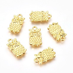 Golden Metal Alloy Pendants Rhinestone Settings, Lead Free and Cadmium Free, for Halloween, Owl, Golden, 20x10x2mm, Hole: 2mm