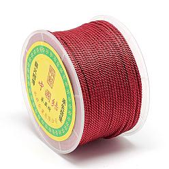 FireBrick Nylon Threads, Milan Cords/Twisted Cords, FireBrick, 1.5~2mm, about 54.68 yards(50m)/roll