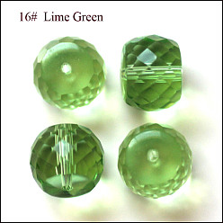 Verde Lima Imitación perlas de cristal austriaco, aaa grado, facetados, tambor, verde lima, 11x9.5 mm, agujero: 0.9~1 mm
