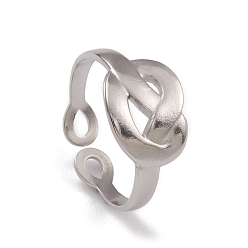 Нержавеющая Сталь Цвет 304 из нержавеющей стали манжеты кольца, полое кольцо с элементом бесконечности для женщин, цвет нержавеющей стали, 2.8~9.5 мм, внутренний диаметр: 16.9 мм
