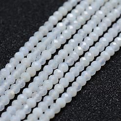Alice Blue Natural Blue Chalcedony Bead Strands, Faceted, Round, Alice Blue, 2~2.3mm, Hole: 0.5mm, about 160~169pcs/strand, 12.5 inch~12.9 inch(320~330mm)