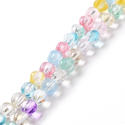 Coloré Chapelets de perles en verre transparentes  , lanterne, colorées, 8.5x7.5x8mm, Trou: 1.2mm, Environ 45~46 pcs/chapelet, 14.37 pouce (36.5 cm)