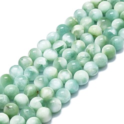 Natural Glass Brins de perles de verre naturel, ronde, 8~9mm, Trou: 0.8mm, Environ 48~52 pcs/chapelet, 15.35''~16.54'' (39~42 cm)