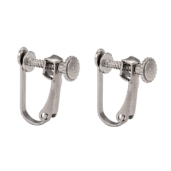 Stainless Steel Color 304 Stainless Steel Clip-on Earring Settings, Stainless Steel Color, Tray: 3.5mm, 15x12x5mm