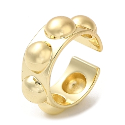 Настоящее золото 18K Латунные открытые кольца манжеты, кольцо с несколькими шариками, широкое кольцо для женщин от тревоги, реальный 18 k позолоченный, 9.5 мм, внутренний диаметр: 17.8 мм