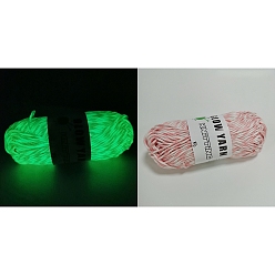 Pink Luminous Two Tone Polyester Yarns, Glow in the Dark Yarn, for Weaving, Knitting & Crochet, Pink, 2mm, about 53m/skein