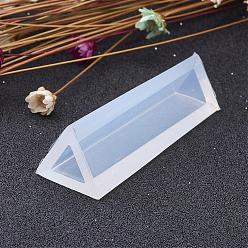 White Triangular Prism Shape DIY Silicone Molds, Resin Casting Molds, For UV Resin, Epoxy Resin Jewelry Making, White, 50x13~15x13~15mm, Inner Size: 8x8mm