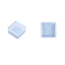 Cuadrado Moldes de caja de almacenamiento de silicona de grado alimenticio diy, moldes de resina, plaza, 75~80x75~80x38 mm
