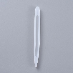 White Pen Epoxy Resin Silicone Molds, Ballpoint Pens Casting Molds, for DIY Candle Pen Making Crafts, White, 149x13x12mm