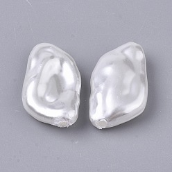 Creamy White ABS Plastic Imitation Pearl Beads, Nuggets, Creamy White, 20.5x11.5x5mm, Hole: 1.2mm, about 840pcs/500g