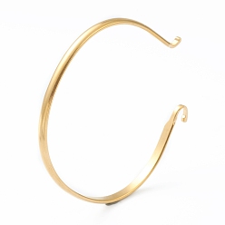 Real 18K Gold Plated Ion Plating(IP) 304 Stainless Steel Cuff Bangle Making, Interchangeable Cuff Bangle, Real 18K Gold Plated, 1/8 inch(0.35cm), Inner Diameter: 2-1/8 inch(5.45cm)x2 inch(4.95cm)