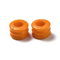 Orange Perles acryliques opaques, colonne rainurée, orange, 7x5mm, Trou: 3mm, environ3600 pcs / 500 g