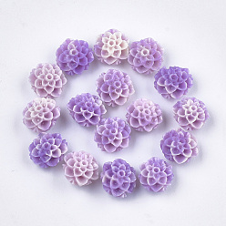 Pourpre Moyen Perles de corail synthétiques, teint, fleur de lotus, support violet, 10x11x6.5mm, Trou: 1.2mm