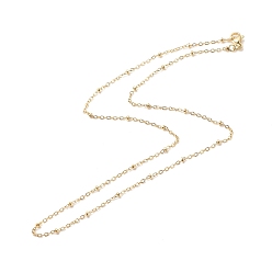Real 18K Gold Plated Brass Satellite Chains Necklace for Women, Cadmium Free & Lead Free, Real 18K Gold Plated, 18.11 inch(46cm)