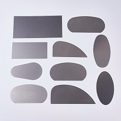 Нержавеющая Сталь Цвет Инструменты для штамповки из нержавеющей стали и скребковый нож, цвет нержавеющей стали, 84.5~140x47~69.5x0.1~0.3 мм, 10 шт / комплект
