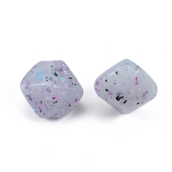 Chardon Perles acryliques opaques style pierre marbrée, nuggets, chardon, 18~19x16.5~17x15.5~16mm, Trou: 1.8mm