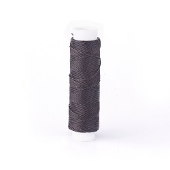 Café Cordon torsadé rond en polyester ciré, cordon micro macramé, pour les projets en cuir, reliure, café, 0.65mm, environ 21.87 yards (20m)/rouleau