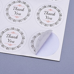 White 1.5 Inch Thank You Stickers, Thanksgiving  Sealing Stickers, Label Paster Picture Stickers, for Gift Packaging, Round, White, 38mm