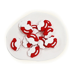 Brique Rouge Perles de silicone écologiques de qualité alimentaire cloud, perles à mâcher pour les jouets de dentition, Diy soins infirmiers colliers faisant, firebrick, 22x29mm, Trou: 3mm