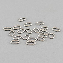 Color de Acero Inoxidable 304 anillos de salto abiertos de acero inoxidable anillos de salto ovalados, color acero inoxidable, 6.5x5x1.2 mm