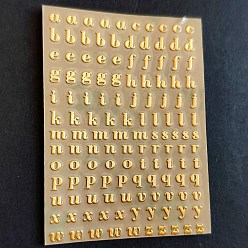 Golden Self Adhesive Alloy Stickers, Metal Scrapbooking Stickers, Small Letter A~Z, Golden, Letter: 0.3cm