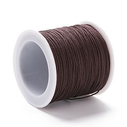 Coconut Brown Braided Nylon Thread, DIY Material for Jewelry Making, Coconut Brown, 0.8mm, 100yards/roll