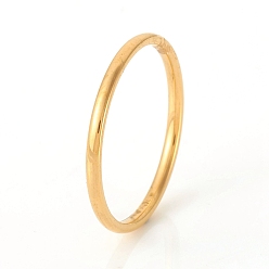 Золотой 201 кольца плоские из нержавеющей стали, золотые, размер США 7 1/4 (17.5 мм), 1.5 мм