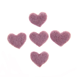 Rosy Brown Wool Felt Cabochons, Heart, Rosy Brown, 40x40mm