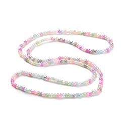 Pearl Pink Jewelry Waist Beads, Body Chain, Glass Seed Beaded Belly Chain, Bikini Jewelry for Woman Girl, Pearl Pink, 31-3/8 inch(79.6cm)
