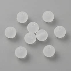 Claro Granos de la bola de acrílico transparente, estilo esmerilado, rondo, Claro, 10 mm, Agujero: 2 mm, sobre 938 unidades / 500 g